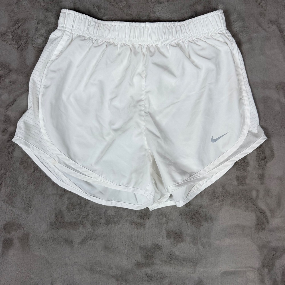 Nike Dri-FIT Tempo Running Shorts White Mesh Athletic Training Womens Small